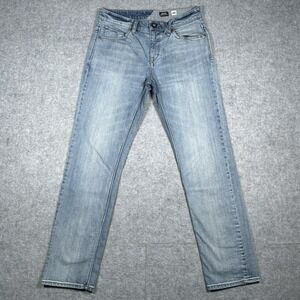 Volcom Denim Jeans Mens Size 30x31 Blue Solver Straight Modern Fit Light Wash‎